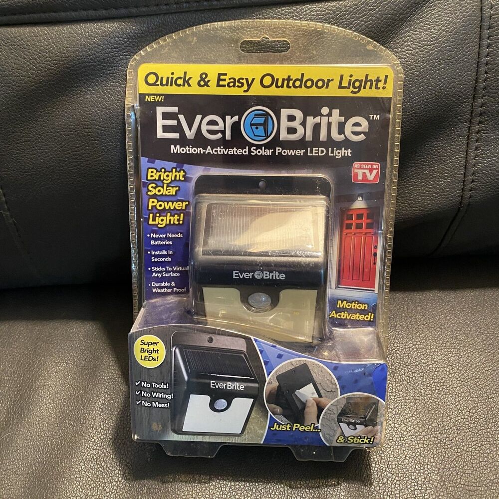 Ever Brite Motion Sensor Solar LED Light Outdoor Security Lamp As Seen On TV NEW